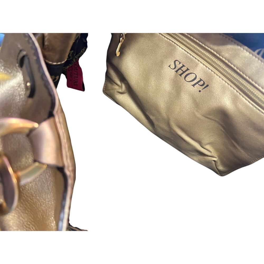 Vintage Juicy Couture Metallic Gold Leather Satchel Y2K P&G Era Bowler Bag - Picture 9 of 12